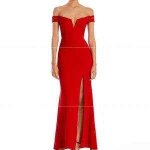 Agua By Agua Bendita Off the Shoulder Long Dress Red 12 NEW
